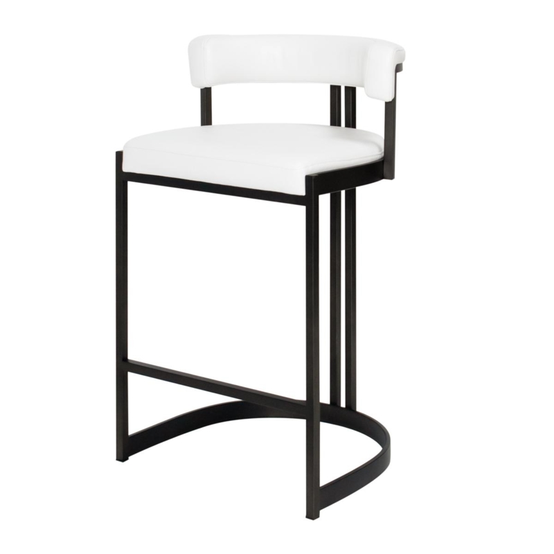 Counter Stool Minimalist C-Shaped Base Open Frame Design (60 characters)