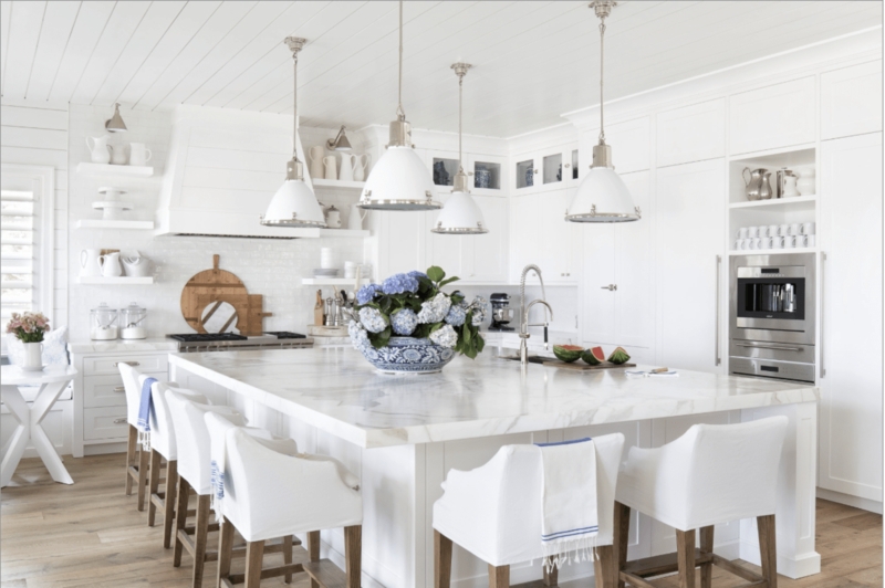 Counter Stool Slipcovered Look White Upholstered Fabric Modern Coastal