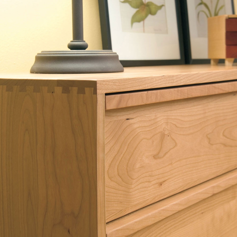 Craftsman Dresser Natural Wood Grain Flat Front Drawers