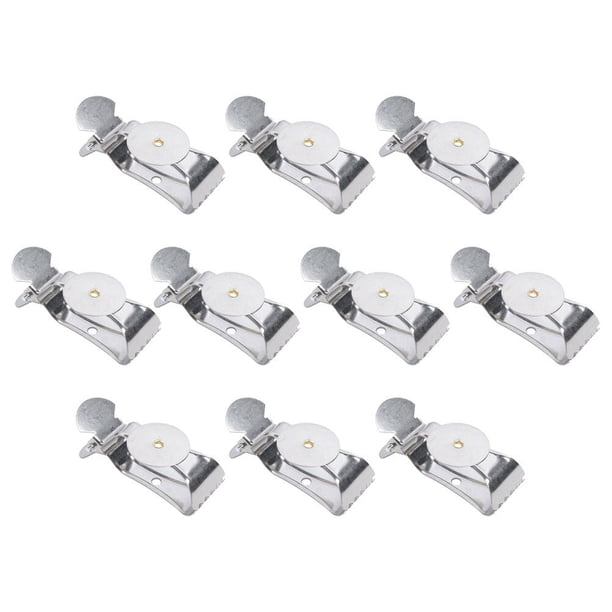 Curtain Clips: Set of 10 Polished Metal with Strong Serrated Grip