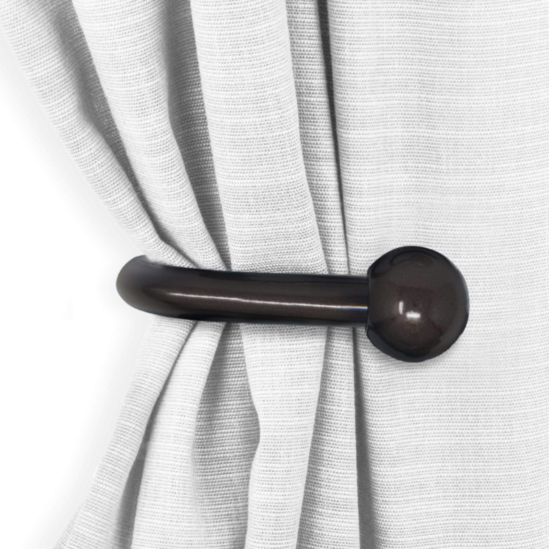 Curtain Holdback Dark Bronze Steel with Simple Ball Finial