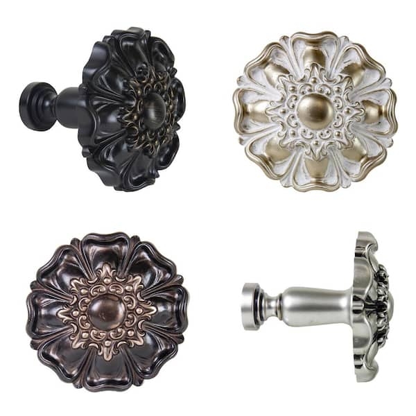 Curtain Holdback Traditional Ornate Floral Relief Medallion Design