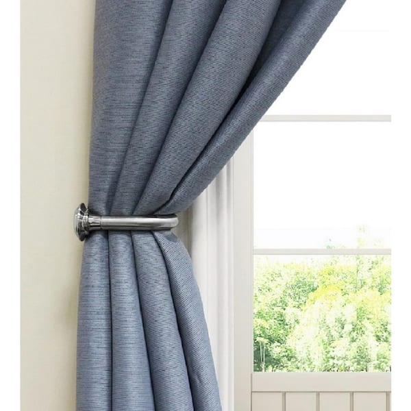 Curtain Holdback Transitional Brushed Nickel Finish with Round Base