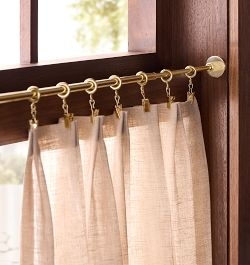 Curtain Rod Clip On Rings Gold Finish | Modern Window Hardware Ideas