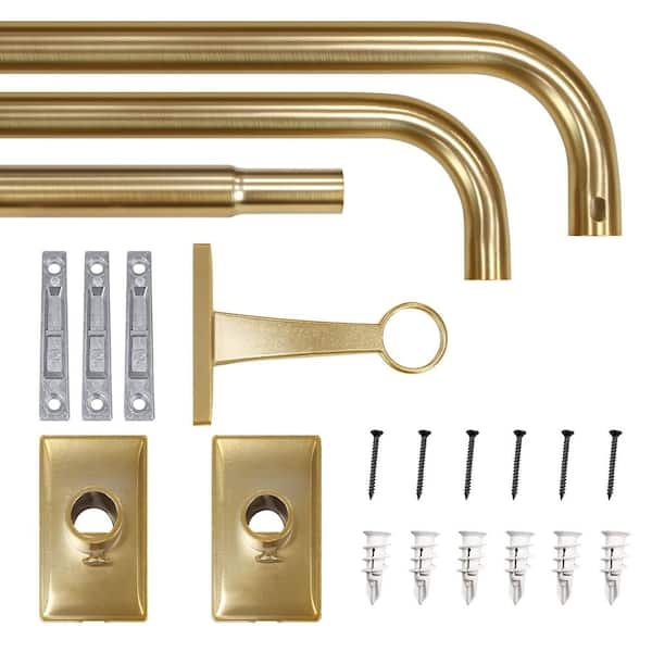 Curtain Rod Kit Wraparound Design | Complete Window Treatment Hardware Kit