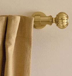 Curtain Rod Polished Gold Fluted Detail | Elegant Traditional Window Hardware