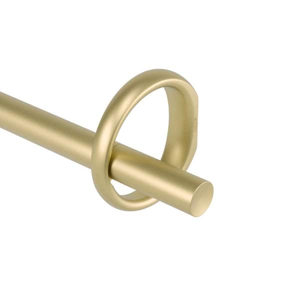 Curtain Rod Ring Finial Brushed Gold | Minimalist Ring Finial Hardware