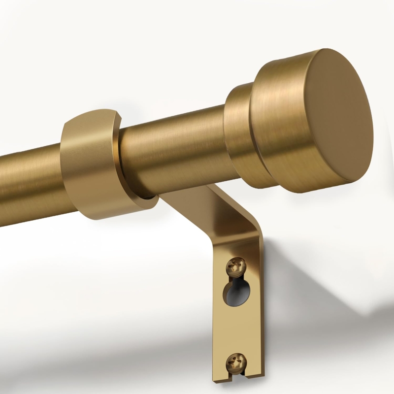 Curtain Rod Stepped Cylindrical Finial | Heavy Duty Gold Curtain Rod
