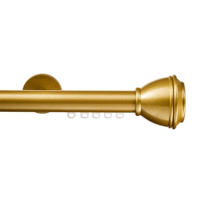 Curtain Rod Traverse Glides Bell Finial | Luxury Gold Drapery Rods