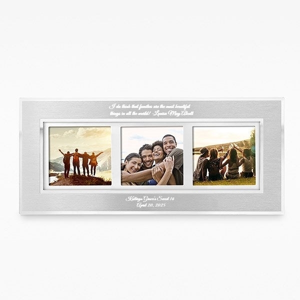 Custom Engraved Picture Frame Brushed Silver Panoramic Wall Decor