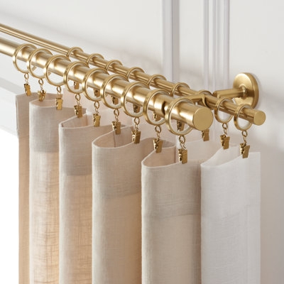 Double Curtain Rod Ring with Clip | Layered Window Treatment Hardware