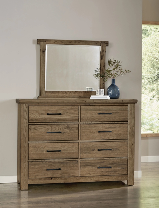 Double Dresser Chestnut Natural Finish Matching Mirror