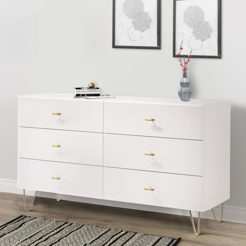 Double Dresser Hairpin Legs Gold Glam Mid Century Style
