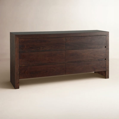 Double Dresser in Coffee Bean Finish, Handleless Design, Minimalist Style