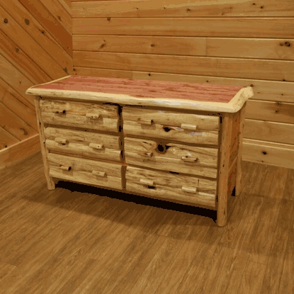 Double Dresser Rustic Cabin Style Cedar Top Branch Pulls