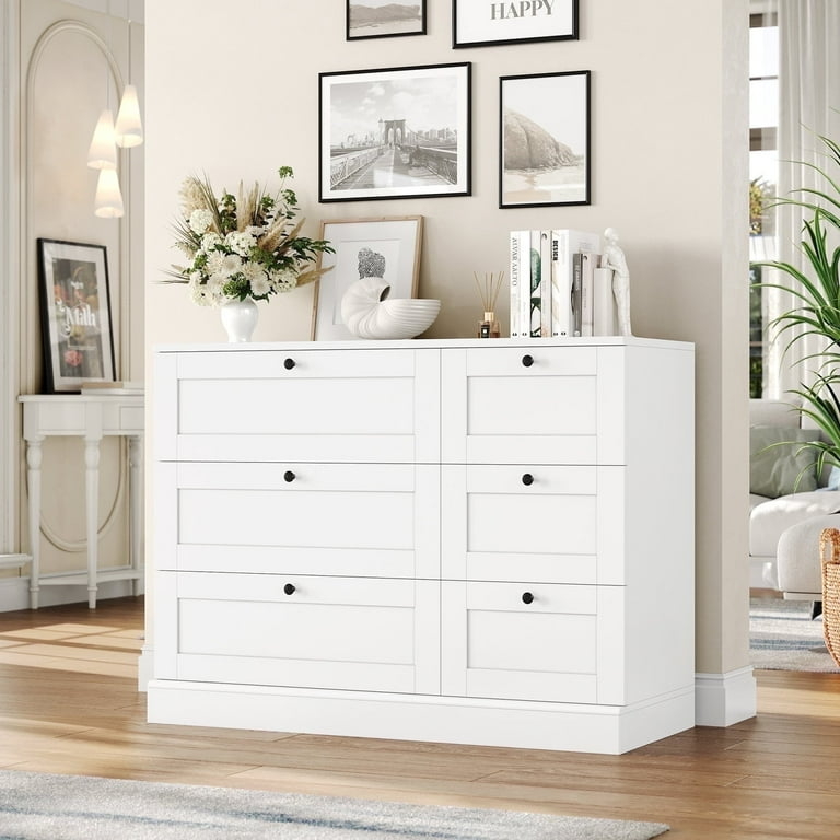 Double Dresser Shaker Panels Black Knobs Farmhouse Style