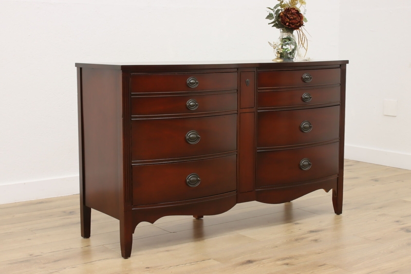 Double Dresser Six-Drawer Vintage Style with Ring Pulls