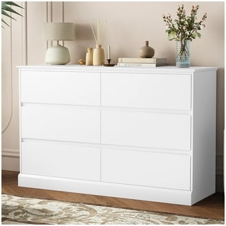 Double Dresser White Minimalist Handleless Plinth Base