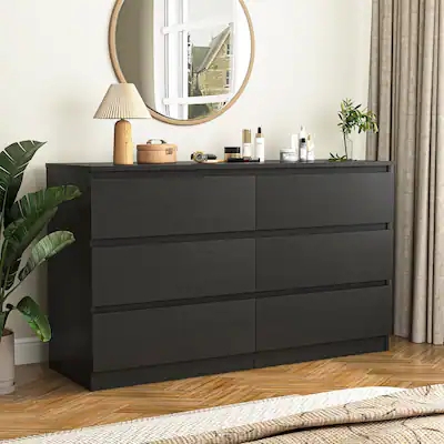 Double Dresser Wide Silhouette Handleless Drawers Sleek Storage