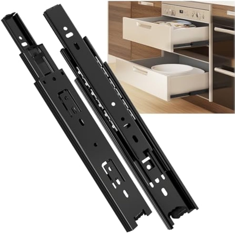 Drawer Slide Matte Black Full Extension Ball Bearing Modern Hardware