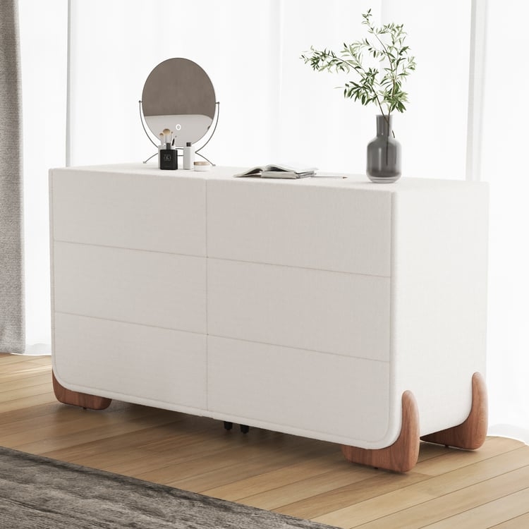 Dresser Boucle Texture Rounded Corners Sculpted Feet Contemporary