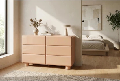 Dresser Chunky Cylindrical Feet with Integrated Pulls, Organic Modern