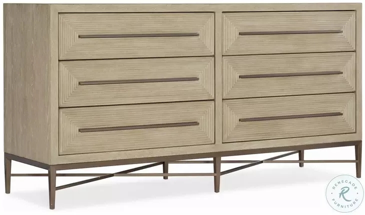 Dresser Concentric Rectangular Fronts with Champagne X-Base Design