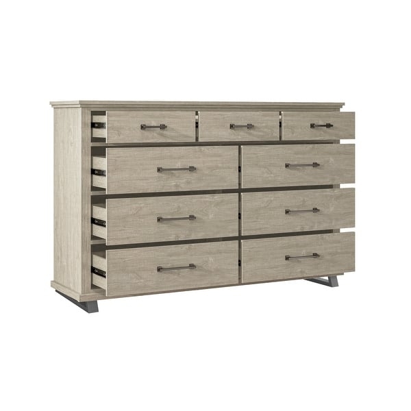 Dresser Contemporary Antique White with Angled Bracket Feet