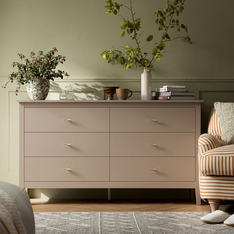 Dresser Deep Greige Finish Tapered Legs Earthy Storage Organic Modern