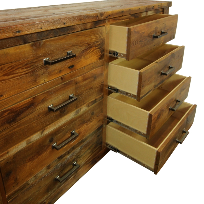 Dresser Eight Drawers Distressed Wood Dovetail Joinery