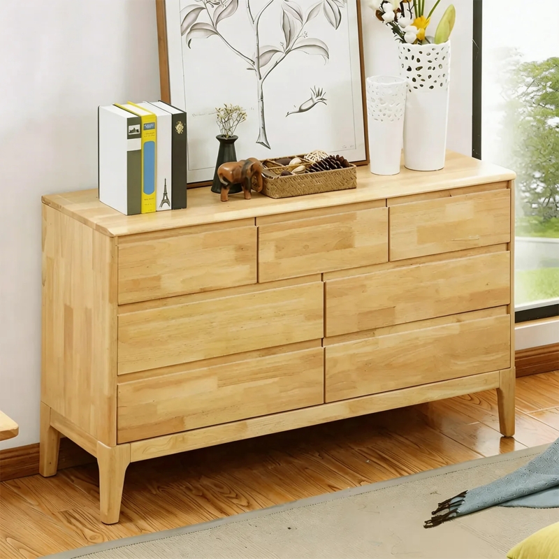 Dresser Finger Pulls Natural Wood Seven Drawer Dresser Honey Oak Finish