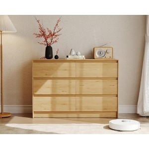 Dresser Handle Less Design Light Brown Minimalist Scandinavian Style