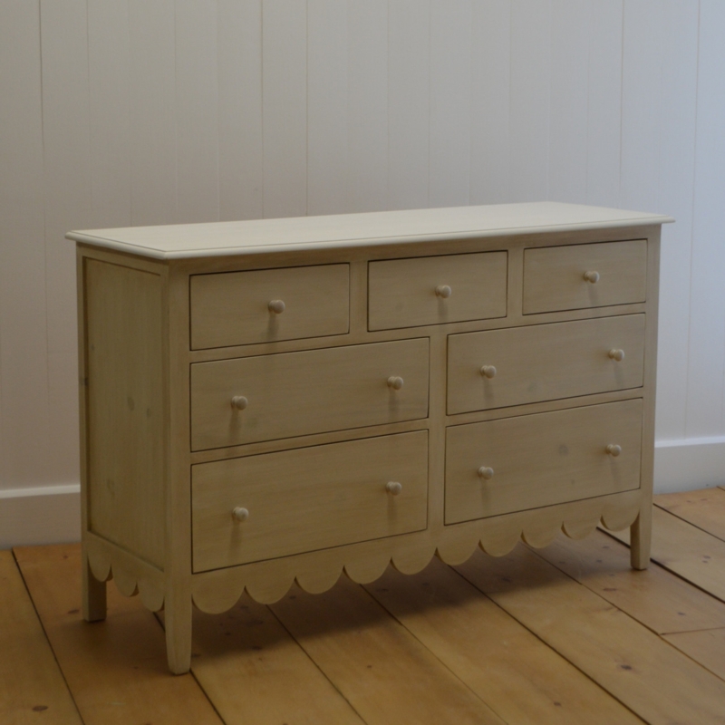 Dresser Light Oak Scalloped Apron Multi Size Drawers Cottage Style