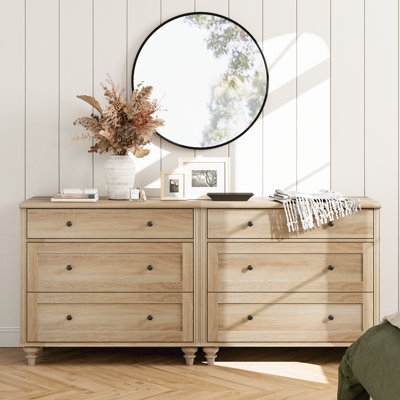 Dresser Light Wood-Toned Low Profile with Turned Feet