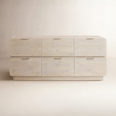 Dresser Low Profile Whitewashed Rounded Corners Coastal Modern