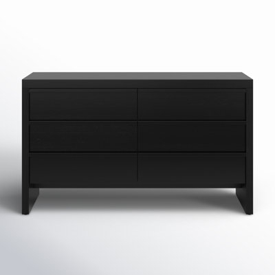 Dresser Matte Black Handle Less Drawers Thick Side Panels Minimalist