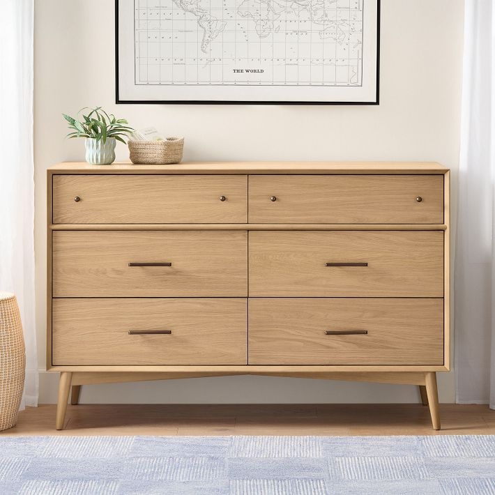 Dresser: Mid-Century Modern Acorn Finish, Tapered Legs