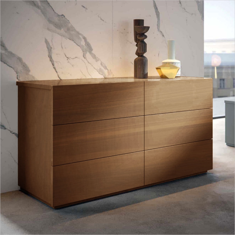 Dresser, Minimalist Walnut with Plinth Base and No Handles