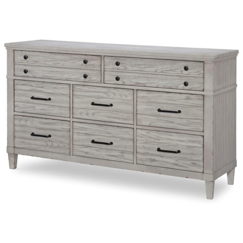 Dresser Modern Farmhouse Whitewashed Finish Contrasting Black Hardware