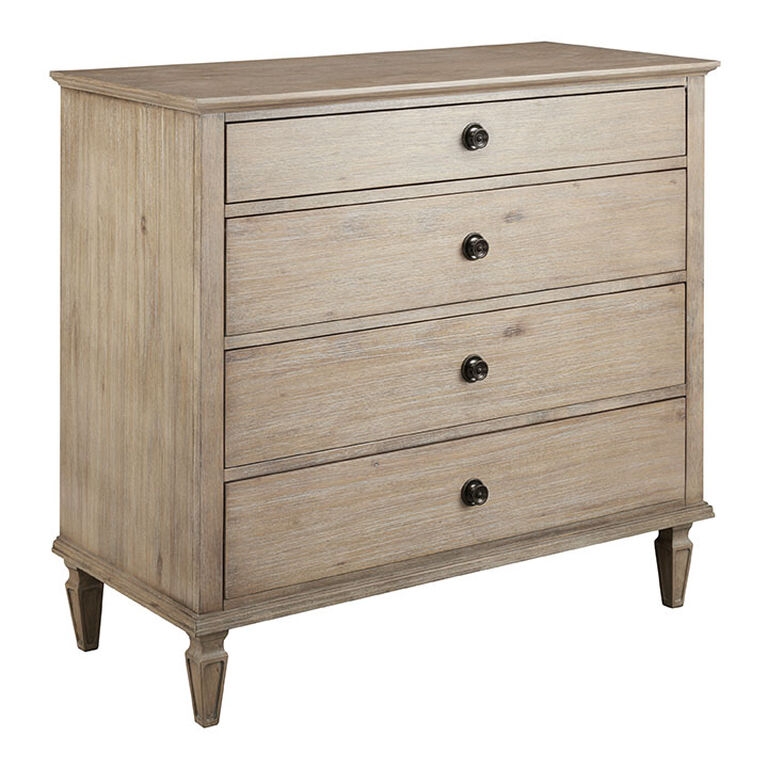 Dresser Natural Wood Distressed with Fluted Tapered Legs