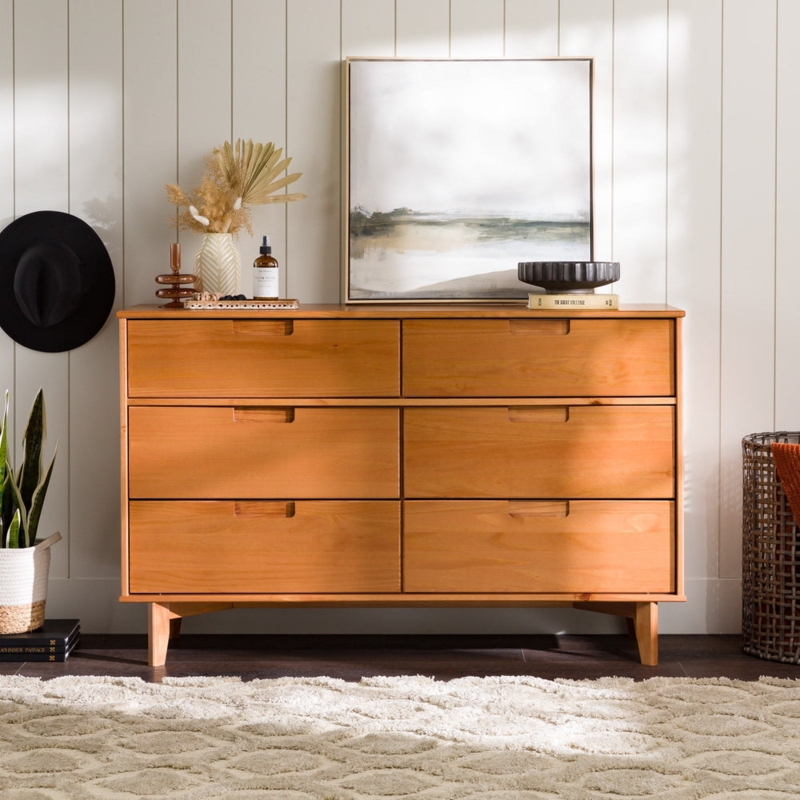 Dresser Organic Modern Caramel Finish Integrated Pulls