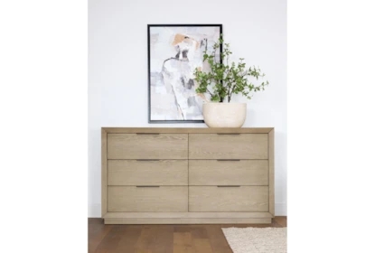 Dresser Recessed Base Minimalist Horizontal Dresser Metal Pulls