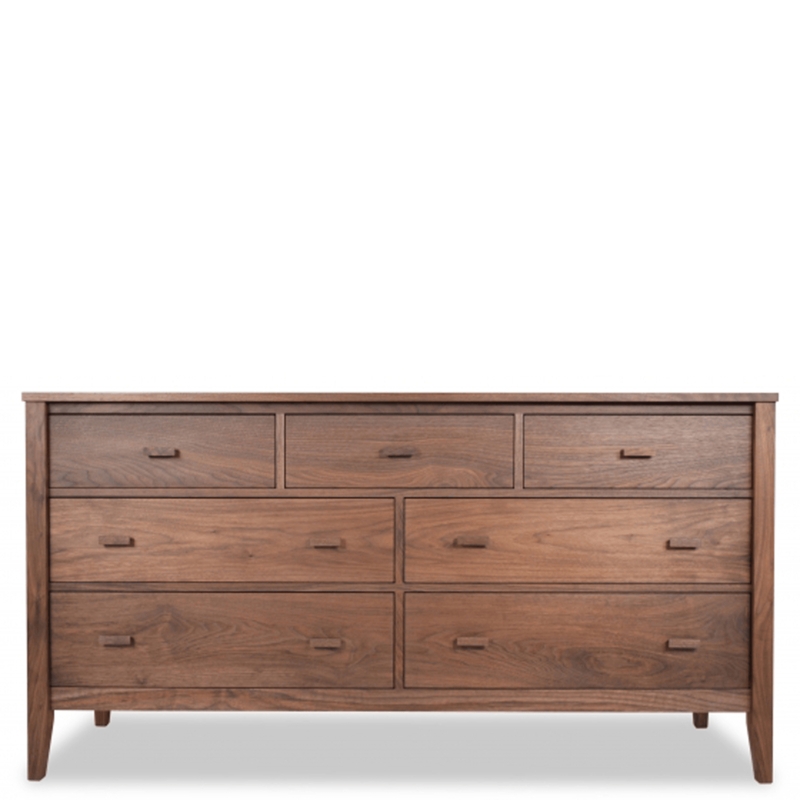 Dresser Rectangular Wood Pulls Wide Seven Drawer Dresser Tapered Legs