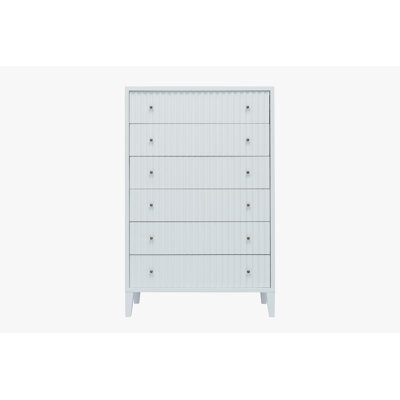 Dresser Ribbed Fronts Light Blue Finish Narrow Transitional