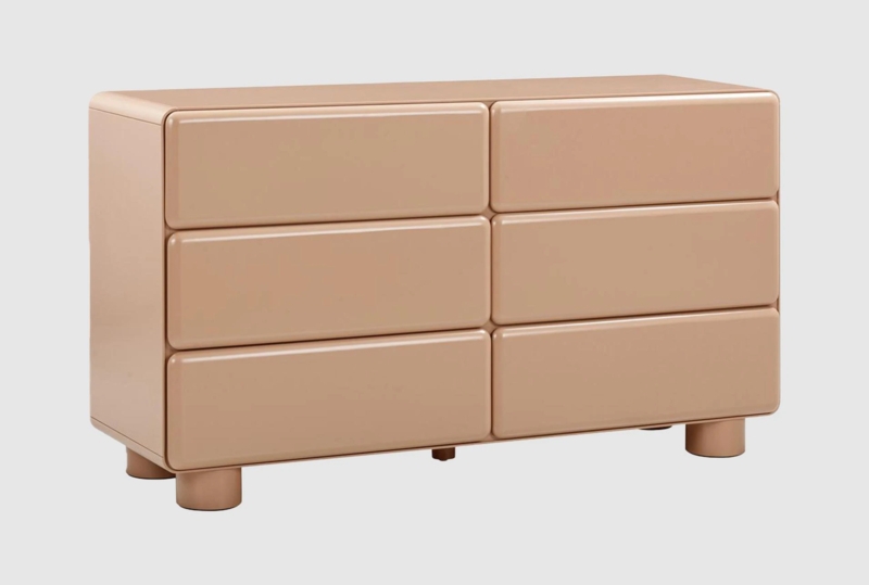 Dresser Rounded Corners with Cylindrical Legs, Modern Minimalist