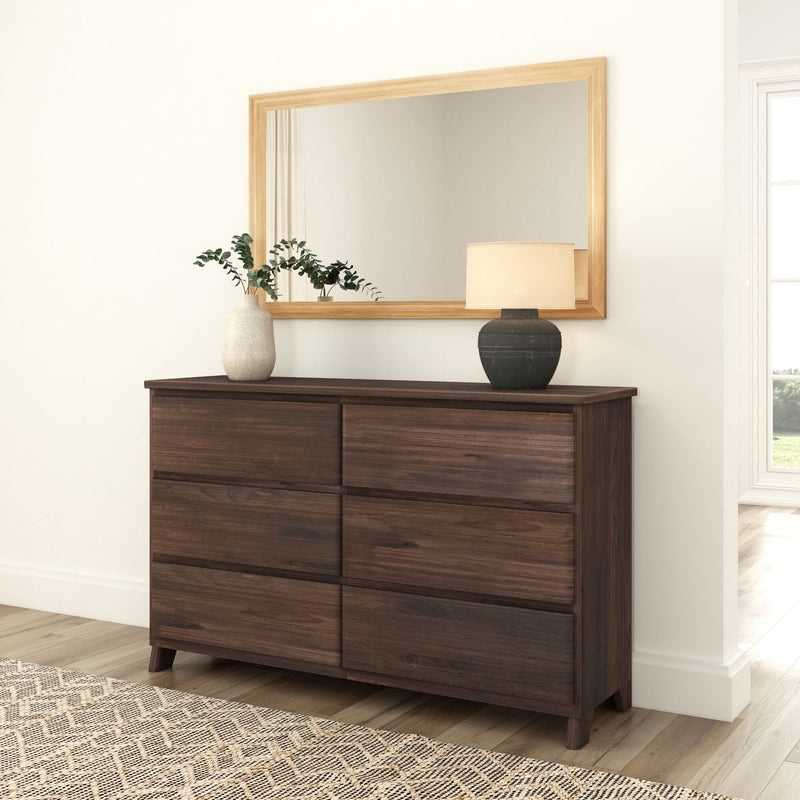 Dresser Rustic Dark Wood Styling Handle-Less Fronts Plank Grain