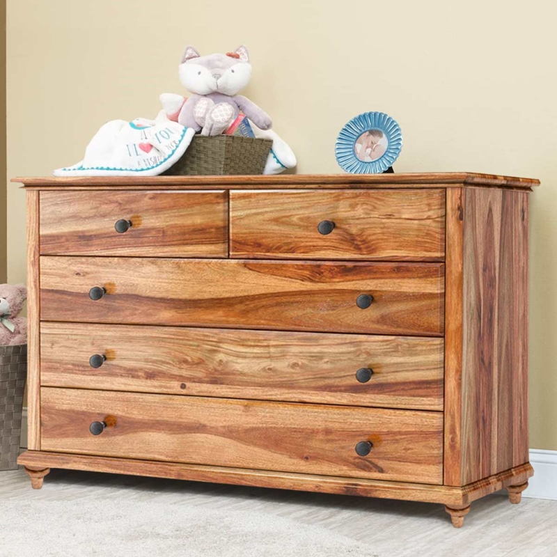 Dresser Rustic Farmhouse Prominent Grain Bun Feet