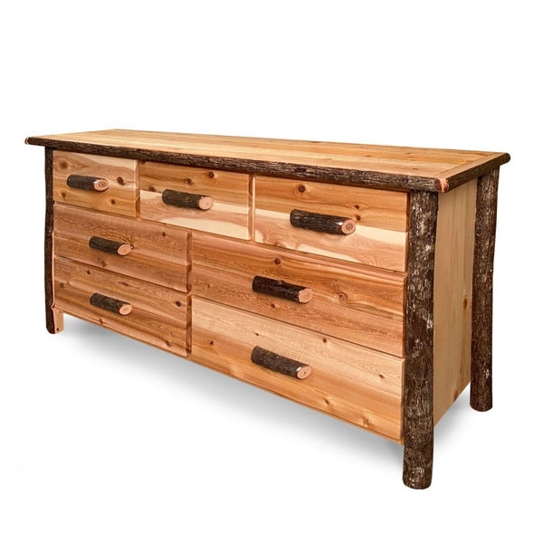 Dresser: Rustic Log Cabin Style, Bark Covered Frame
