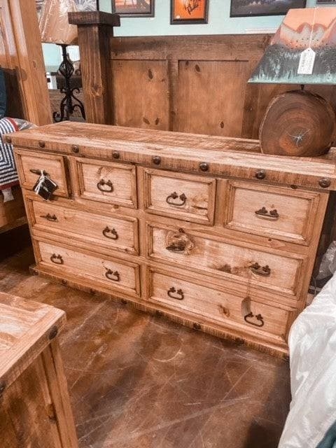 Dresser: Rustic Southwestern Style, Metal Stud Detailing
