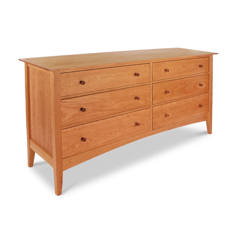 Dresser Shaker Design Tapered Legs Six Drawer Wood Chest Storage